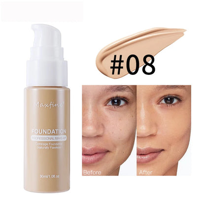 Base de maquillaje líquida, corrector eficaz, resistente al agua y al sudor, maquillaje profesional