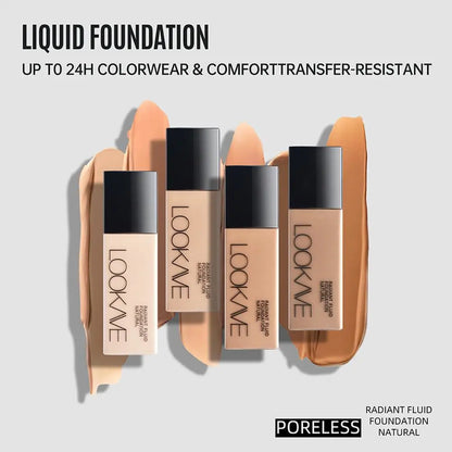 Base de maquillaje líquida de larga duración, cobertura total, corrector, hidratante