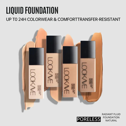 Base de maquillaje líquida de larga duración, cobertura total, corrector, hidratante