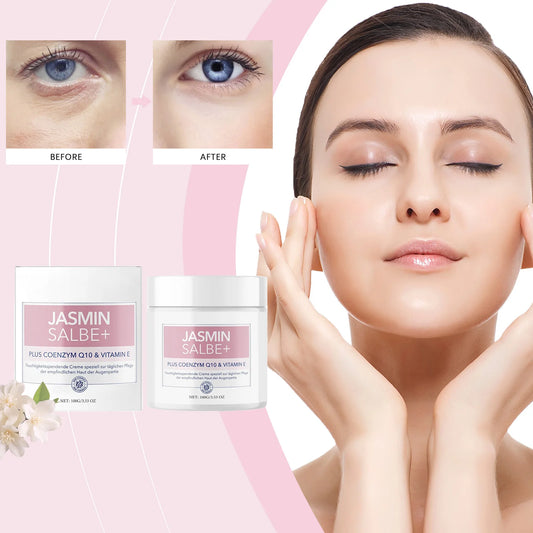 Crema para ojos antiarrugas con jazmín, elimina bolsas, ojeras, hinchazón, líneas finas, reafirma, hidrata