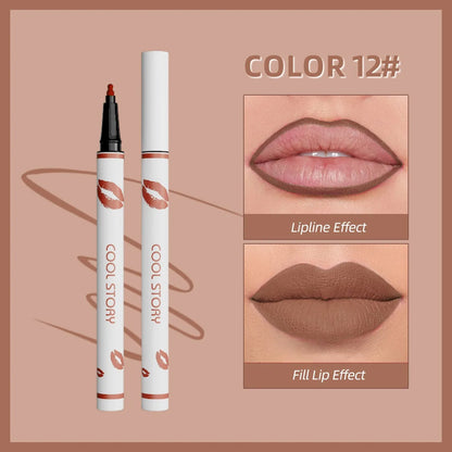 Lapiz delineador de labios líquido mate para contorno de labios, duradero, resistente al agua, secado rápido y natural sin taza