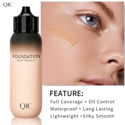 Base de maquillaje líquida resistente al agua, control de grasa, cobertura para el acné, hidratante