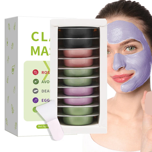 Mascarilla facial de barro de arcilla con ácido hialurónico, vitamina E, ilumina el tono de la piel, limpia profundamente, hidrata la piel, suaviza la piel